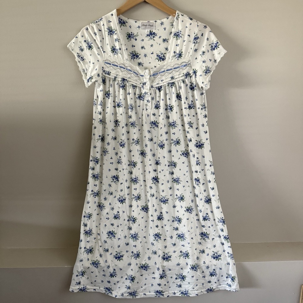 Body‎ Touch Sleep Dress Night Gown Size Small Stretch Floral Print SO SOFT